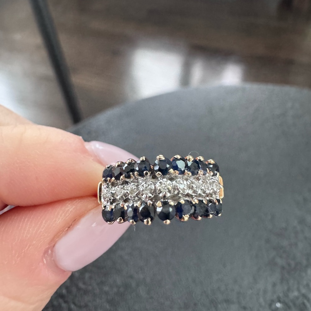 Sapphire & diamond 10k gold ring - Picture 9 of 9